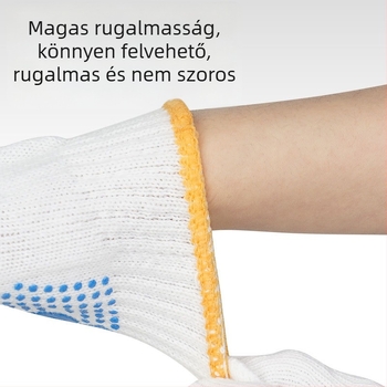 Iskolai tevékenységekhez gyerekeknek csúszásmentes kesztyű fehér pöttyös felülettel