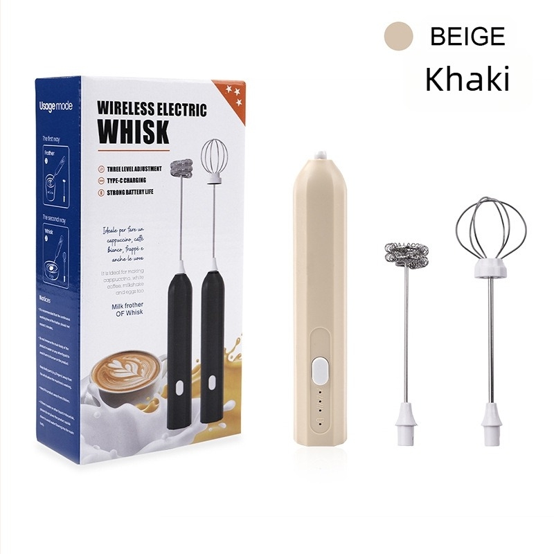 Vezeték nélküli elektromos tojásverő és tejhabosító, kávéhoz, 3 sebességű kézi mixer