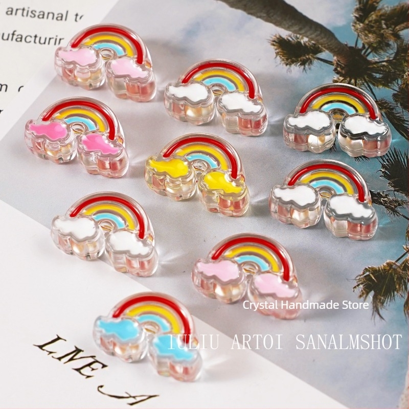 Akril Rainbow felhő gyöngyök – DIY ékszer spacer gyöngy készlet