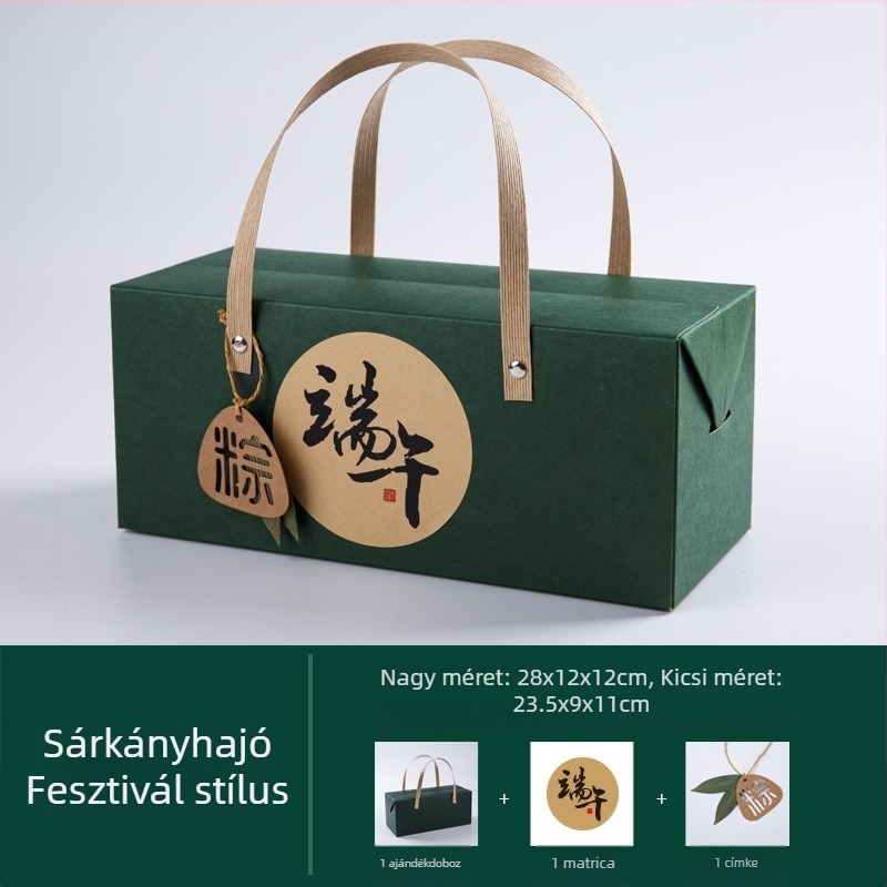 Kraftpapírból készült ajándékdoboz zongzi számára a Dragon Boat Fesztiválra