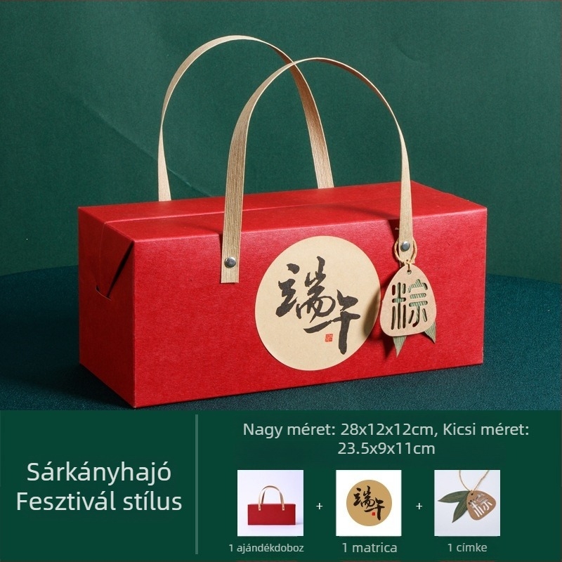 Kraftpapírból készült ajándékdoboz zongzi számára a Dragon Boat Fesztiválra
