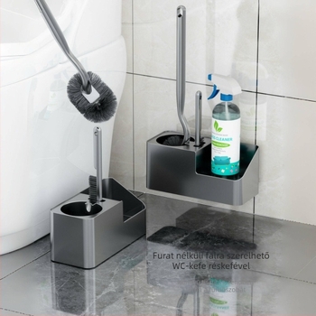Új fúrásmentes falra szerelhető WC-kefe készlet, résszel