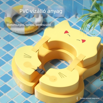 Gyermekeknek szánt úszógyűrű felfújás nélkül, hónalj alatti úszógyűrű, fulladásgátló, anti‑átfordulás, PVC, rajzfilm minta