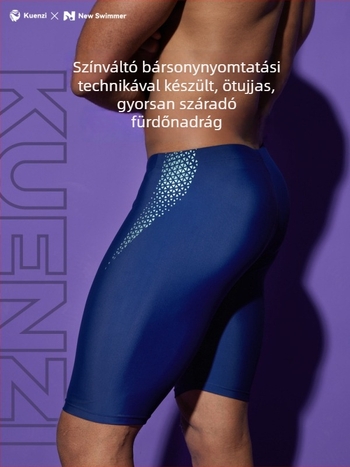 Férfi térd alatti úszónadrág nylonból, gyorsan száradó, boxer briefs stílusban