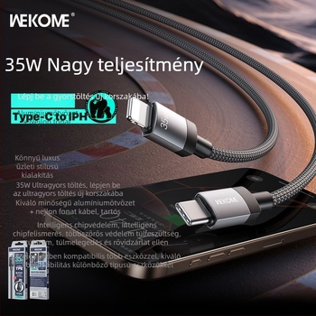 Wekome 65W gyors töltésű szövött USB-C kábel intelligens chip védelemmel Apple és Huawei készülékekhez