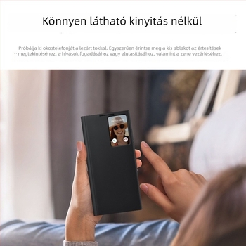 Tok Samsung Galaxy S22 Ultra / S22 Plus / S22 okos ablakkal és alvásvédelmi funkcióval, flip-mentes