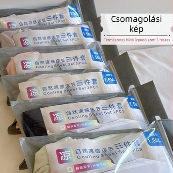 Természetes hűtőhatású háromrészes ágyneműkészlet, rugalmas nejlon hűtőfedél és teljes körű porvédő matracvédő