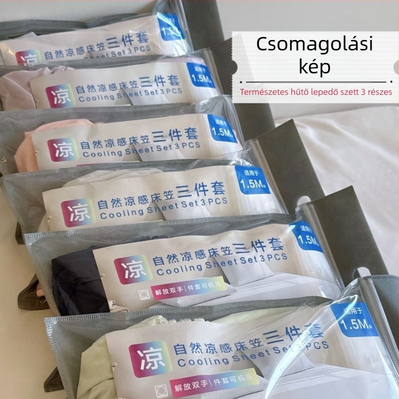 Természetes hűtőhatású háromrészes ágyneműkészlet, rugalmas nejlon hűtőfedél és teljes körű porvédő matracvédő