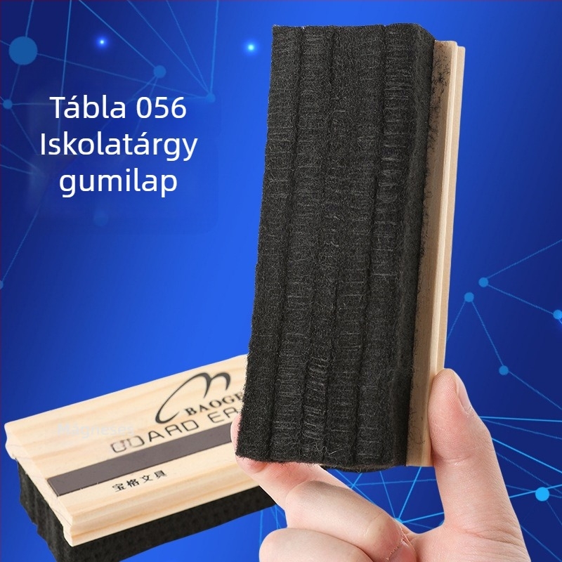 Baoge056 Nagy mágneses táblaradír fekete és fehér táblákhoz, fa fogantyúval