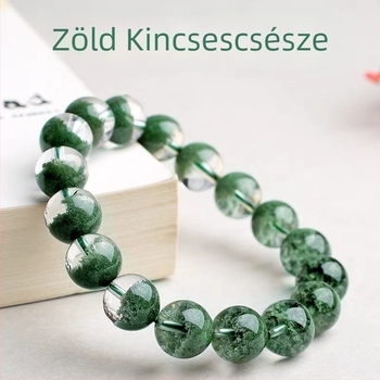 Természetes braziliai zöld fantom kvarc karkötő férfiak és nők számára, uniszex, 20 mm-es gyöngyökkel