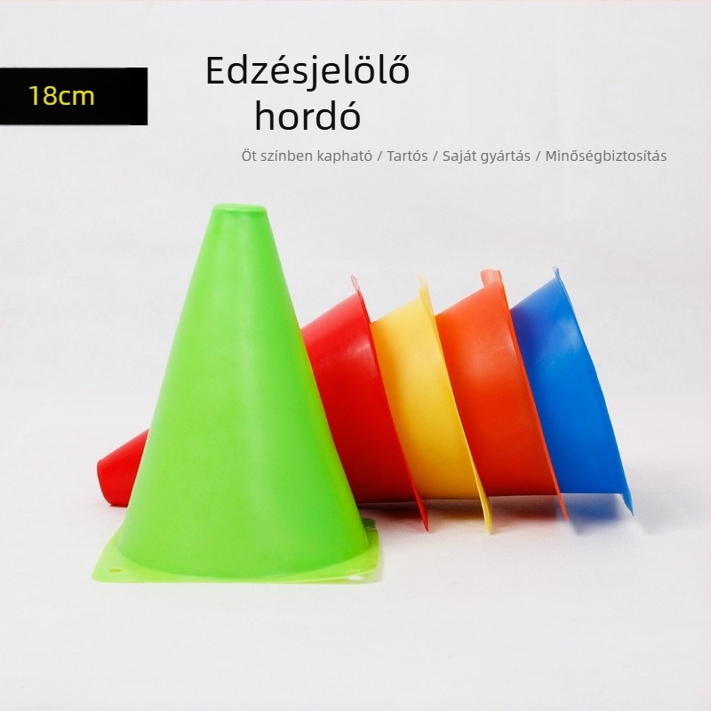18 cm-es futball edzésjelzők és fagylaltkúp-formájú akadálycsövek