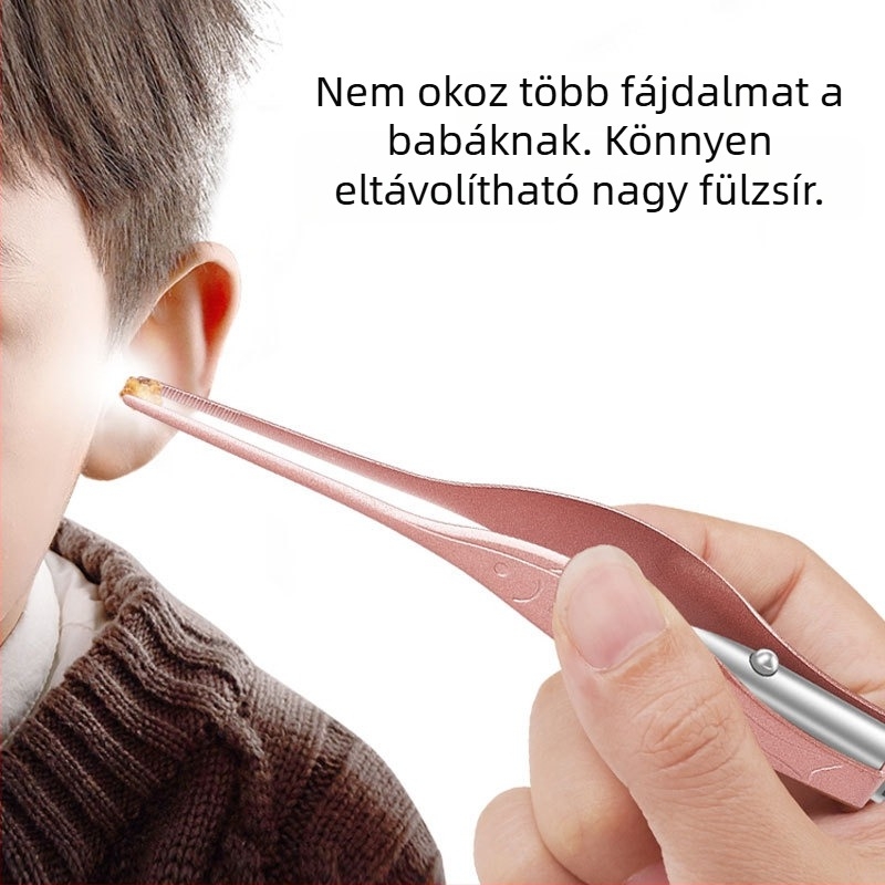 Fénylő fülkanál és fültisztító csipesz – gyermekeknek szóló fültisztító készlet
