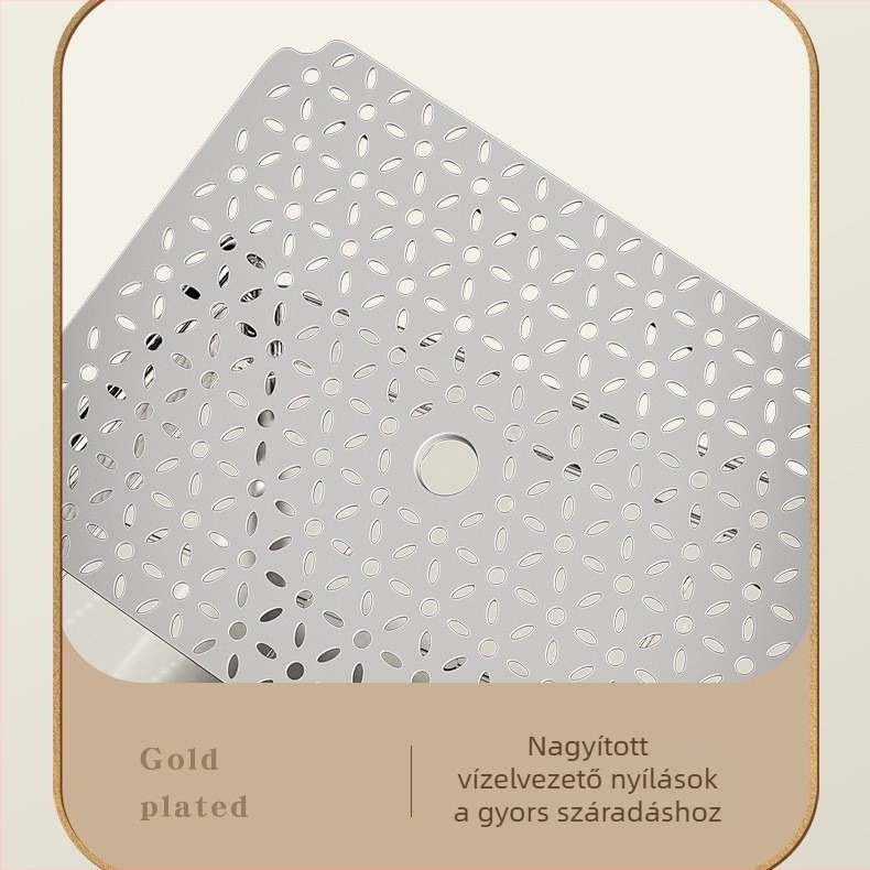 Konyhai pohártartó dupla tálcával, átlátszó PET anyagból