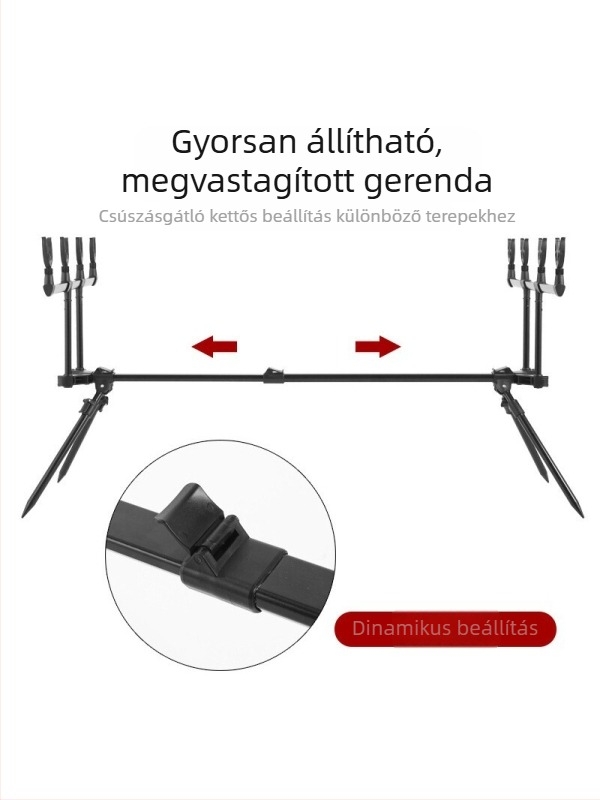 Európai stílusú halászbot tartó megerősített keresztvázzal, gyors állítású, összecsukható és hordozható tengeri bot állvány, különböző terepekhez