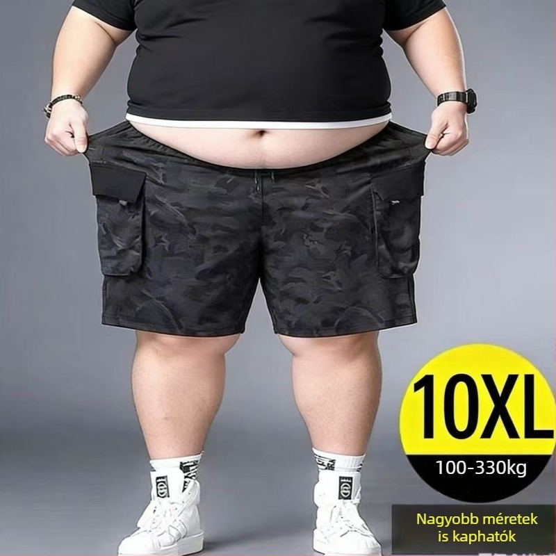2026 Férfiaknak Kamuflázs Rövidnadrág Nyárra, Laza Vágás, Nagy Méret, Széles Szárak, Capri Hossz, Könnyű Poliészter