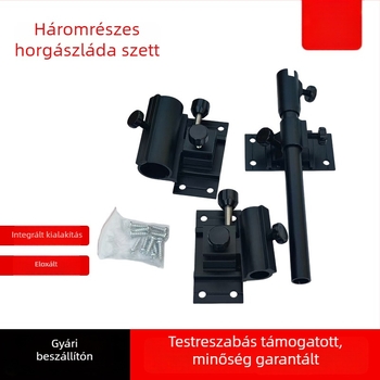 Háromrészes horgászdoboz-készlet alumíniumötvözetből készült bottartókkal, bal és jobb oldali cserélhetőséggel, halvédő állvány és etető tál