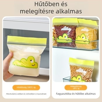 Kétsugarú frissességmegőrző tasakok otthoni használatra, fagyasztáshoz és mikrohullámú sütőhöz, vastagított élelmiszer-minőségű záró tasakok