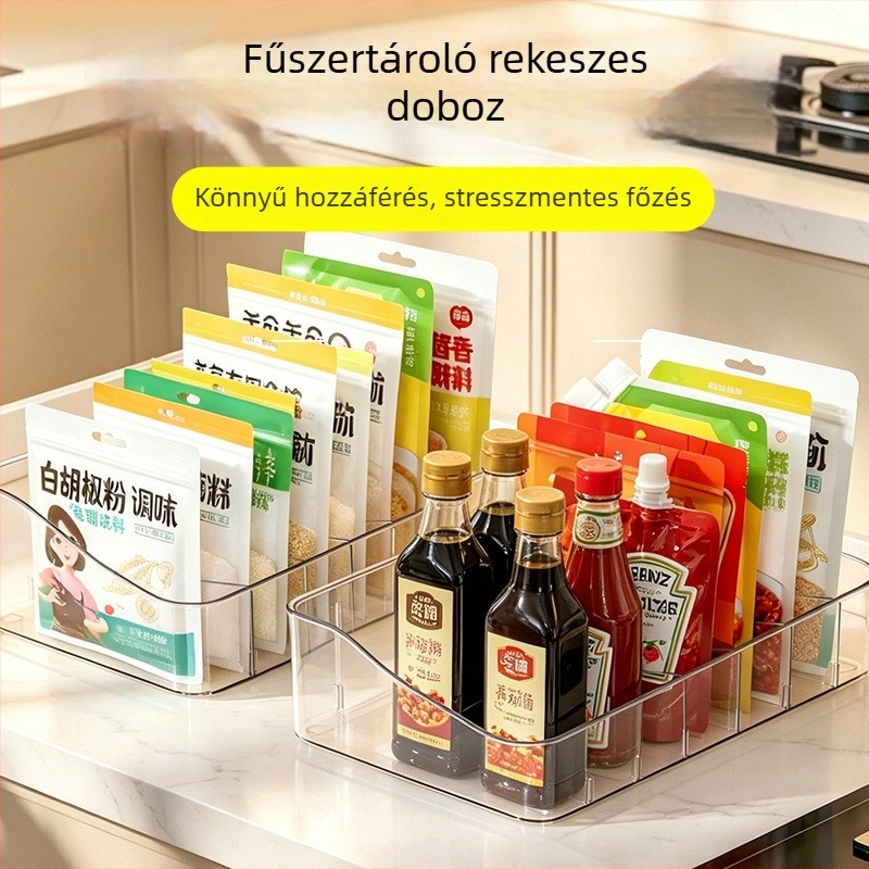 Konyhapult alatti fűszertartó, több rekeszes