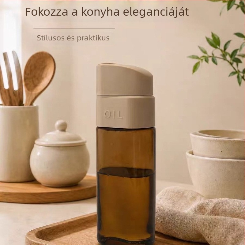 Üveg olajtartó automatikus nyitás-zárás funkcióval, konyhai fűszeradagoló szójaszósz és ecet számára, cseppmentes és szivárgásmentes