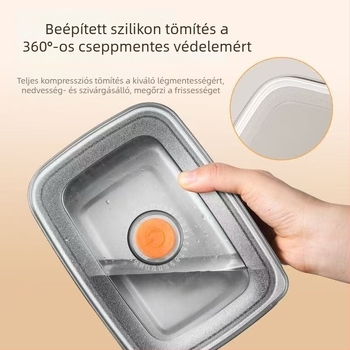 Élelmiszerminőségű rozsdamentes acél ebédes doboz fedővel, 304/316, szorosan záródó, megőrzi a frissességet, téglalap alakú, legfeljebb 300 ml