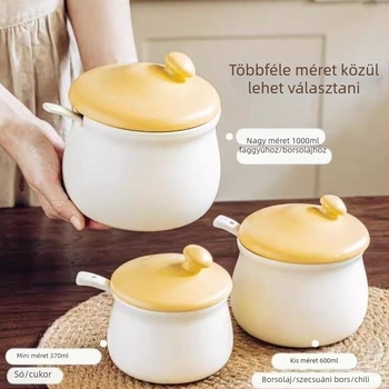 Kerámia gomba alakú fűszertartó fedővel chiliolajhoz