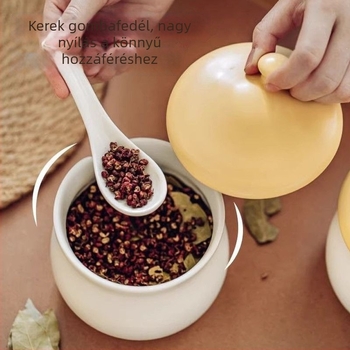 Kerámia gomba alakú fűszertartó fedővel chiliolajhoz