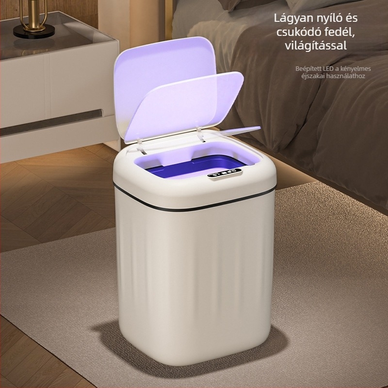 Intelligens szemetes szenzoros fedéllel – elegáns, prémium kivitel, 26 L és nagyobb kapacitás, otthoni használatra (fürdőszoba, konyha, nappali).