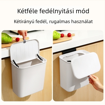 10 L falra szerelhető szemetes fedéllel, háztartási használatra, konyhához