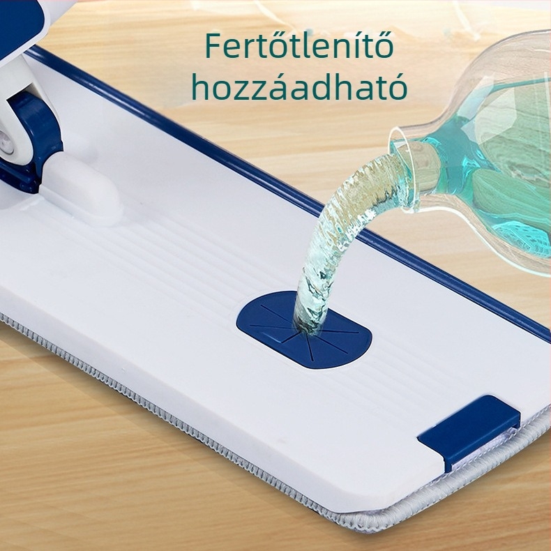 360°-os forgó fejű síkmop integrált víztartállyal, utántölthető, kereskedelmi használatra