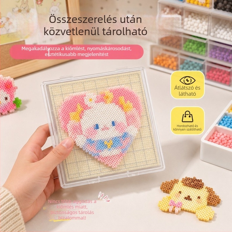 Pintoo gyöngy tároló doboz 52×52, kiöntésmentes, fél Pintoo tábla