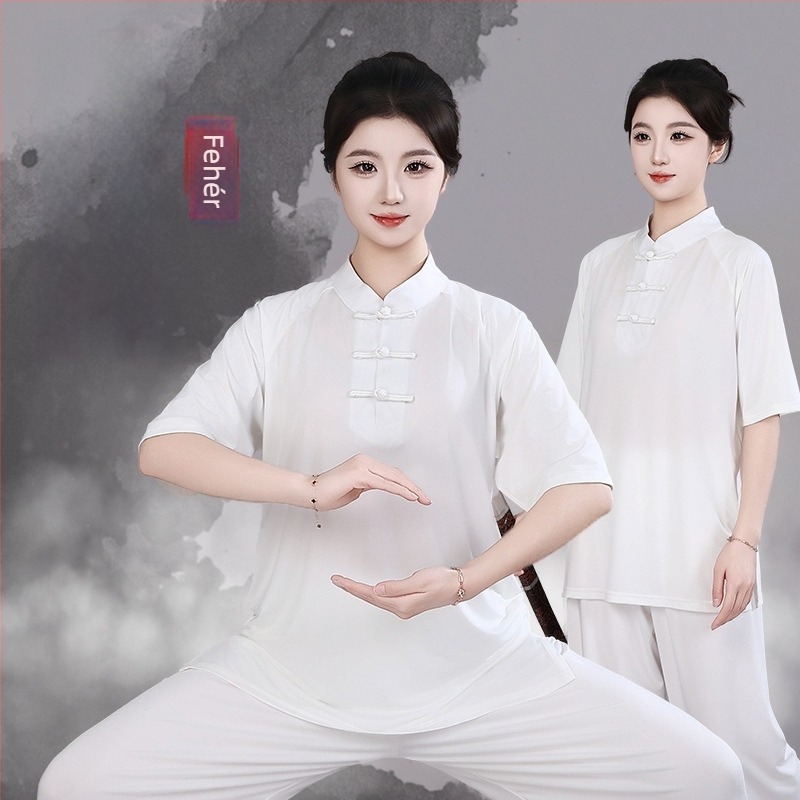 Tai Chi uniszex ruházat, 2026 új stílus, tej-selyem és jég-selyem hálóanyag, Tai Chi edzésruha, nyár, rövid ujjú, vékony.