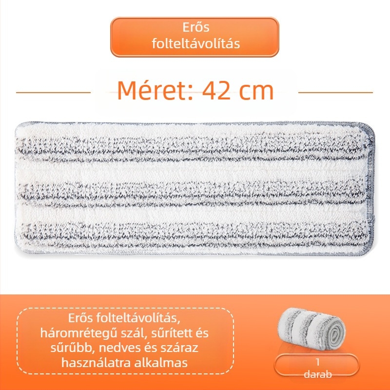 Sík felmosóhoz való cserélhető fej – ragasztó típus, kézmosás nélküli, kiegészítők, vastagabb textil borítás