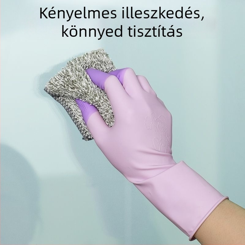 Mosogatós kesztyűk, PVC gumiból, tartósak, csúszásmentesek, vízállóak, konyhai és háztartási tisztításhoz