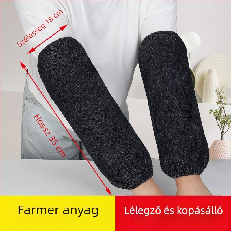 Denim ujjvédők gumírozott csuklóval, vastag, kopásálló és piszokálló védőhüvely a forrasztáshoz