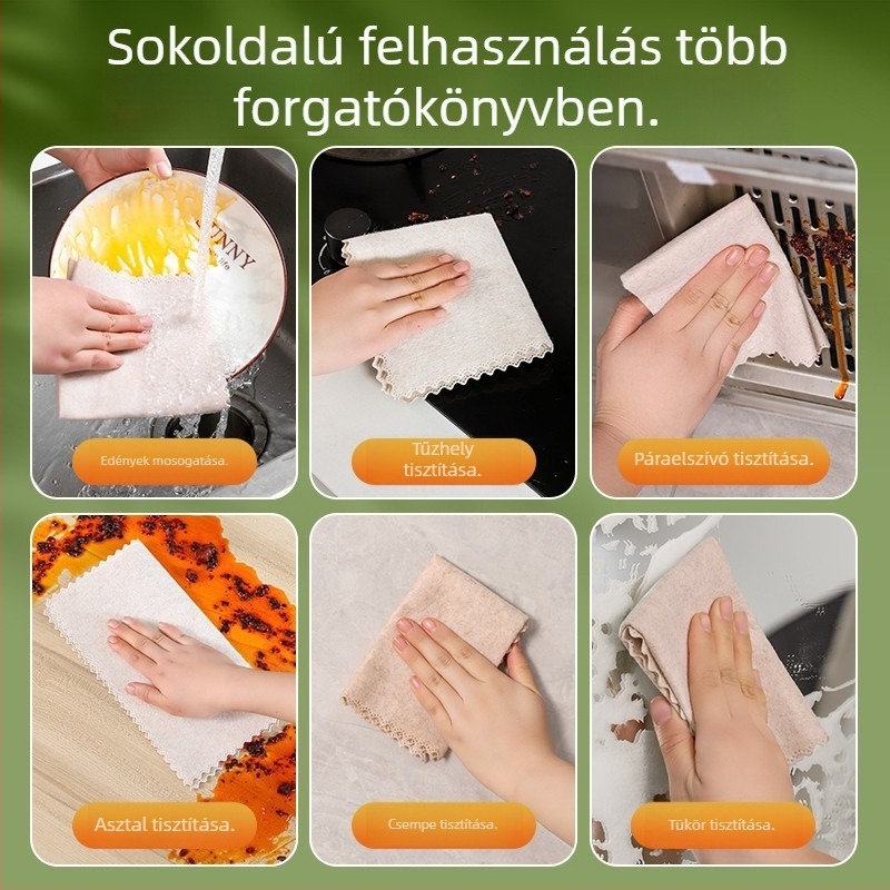 Konyhai luffa tisztító kendő mikroszálas, olajat nem szív fel, könnyen tisztítható edénykendő