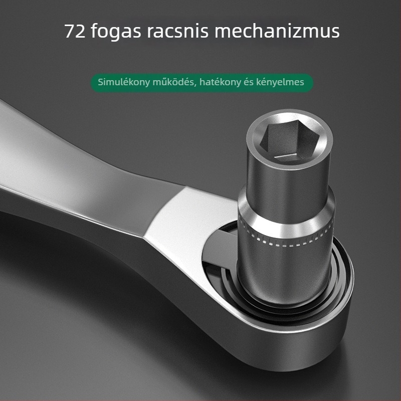 Mini racsnis kulcs készlet, kétirányú gyorsfejű dugófejekkel