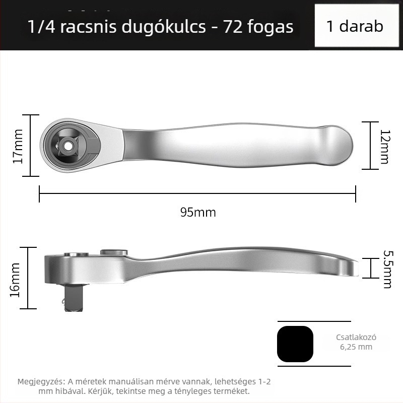 Mini racsnis kulcs készlet, kétirányú gyorsfejű dugófejekkel