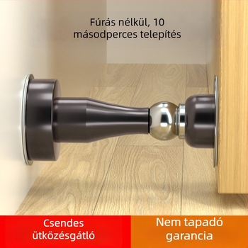 Fúrás nélkül: új mágneses ajtóstopper modell, erős mágnes, biztonság a bekapcsolódás ellen, padlóhoz tapadó rögzítés, ütközésvédő az ajtókhoz