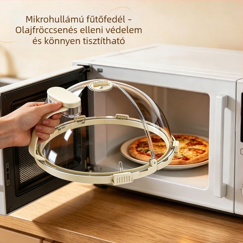 Mikrohullámú sütő melegítőfedő, anti-fröcskölő, hőálló élelmiszer-minőségű ételfedő