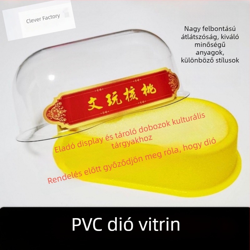 Átlátszó, zárható kiállító doboz ékszerekhez és Wenwan diófélékhez, porálló