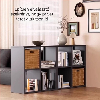 Kovácsoltvas rácsos szekrény, padlóálló könyvespolc, több rétegű konyhai rendező játékokhoz és nassolnivalókhoz, szabadon konfigurálható alacsony szekrény