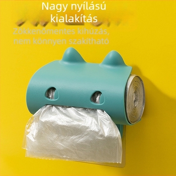 Minimalista falra szerelhető szemeteszsák-tároló, kihúzható rekesszel, képregény-stílusú dizájnnal, konyha és nappali számára, kulcstartóval