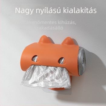 Minimalista falra szerelhető szemeteszsák-tároló, kihúzható rekesszel, képregény-stílusú dizájnnal, konyha és nappali számára, kulcstartóval