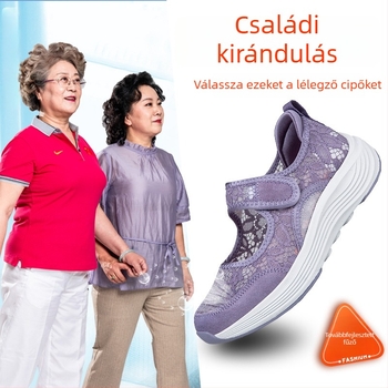 Női nyári légáteresztő hálószandál Velcro-zárral