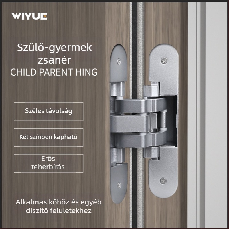 Rejtett ajtópánt excentrikus tengellyel és megvastagodott rögzítő lappal, 3D-s állítható külső nyílású ajtókhoz