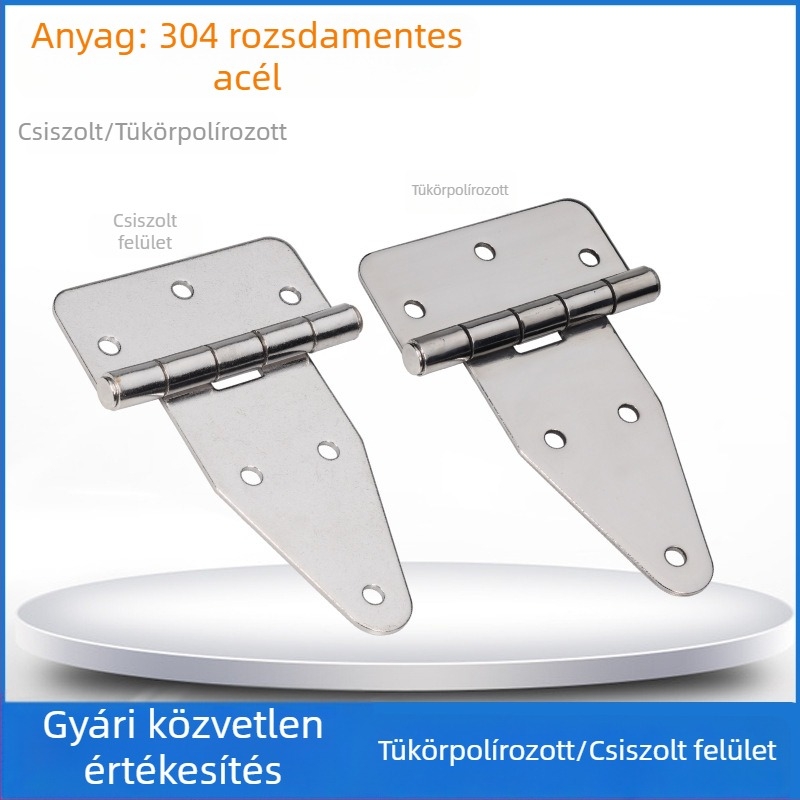 304 rozsdamentes acél, masszív pánt, T-alakú, ipari ajtókhoz és elosztó szekrényekhez