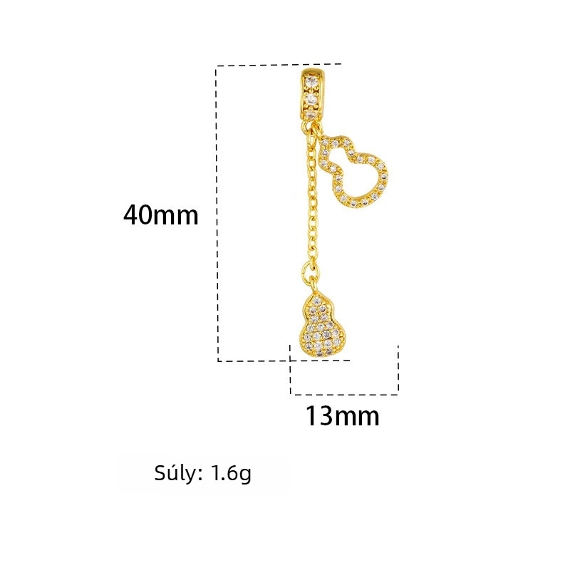 14K aranyozott ezüst karkötő tök formájú, DIY biztonsági lánccal, mikrobeültetett cirkóniás bojt medállal