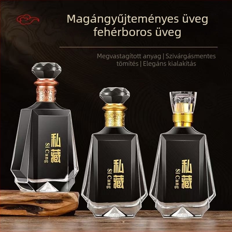 Premium 500 ml átlátszó üveg szeszes italokhoz