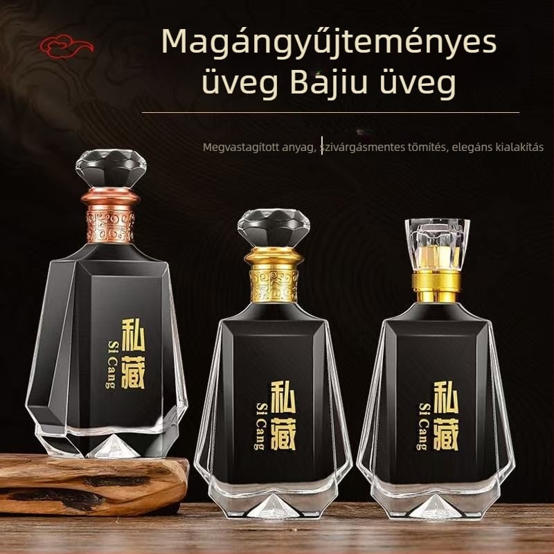 Premium 500 ml átlátszó üveg szeszes italokhoz