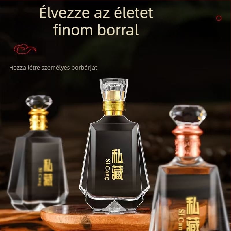 Premium 500 ml átlátszó üveg szeszes italokhoz